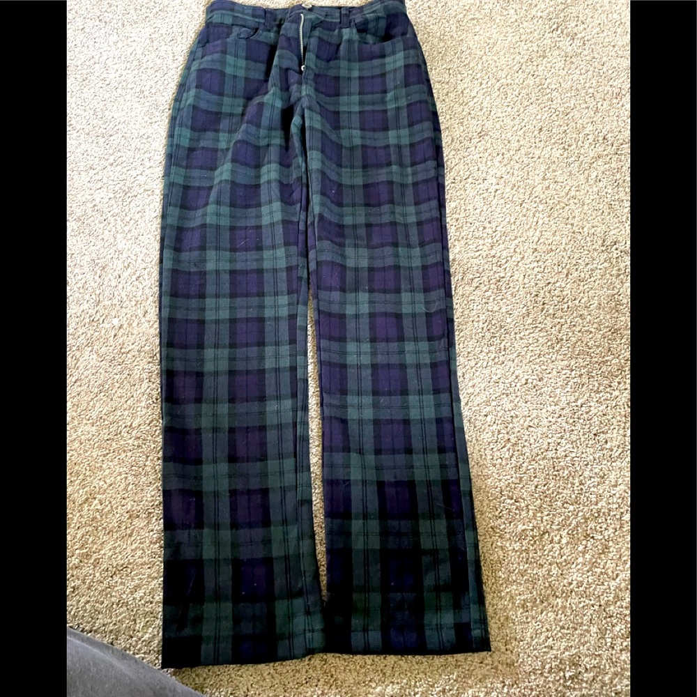 Black watch plaid BM pants- never worn !